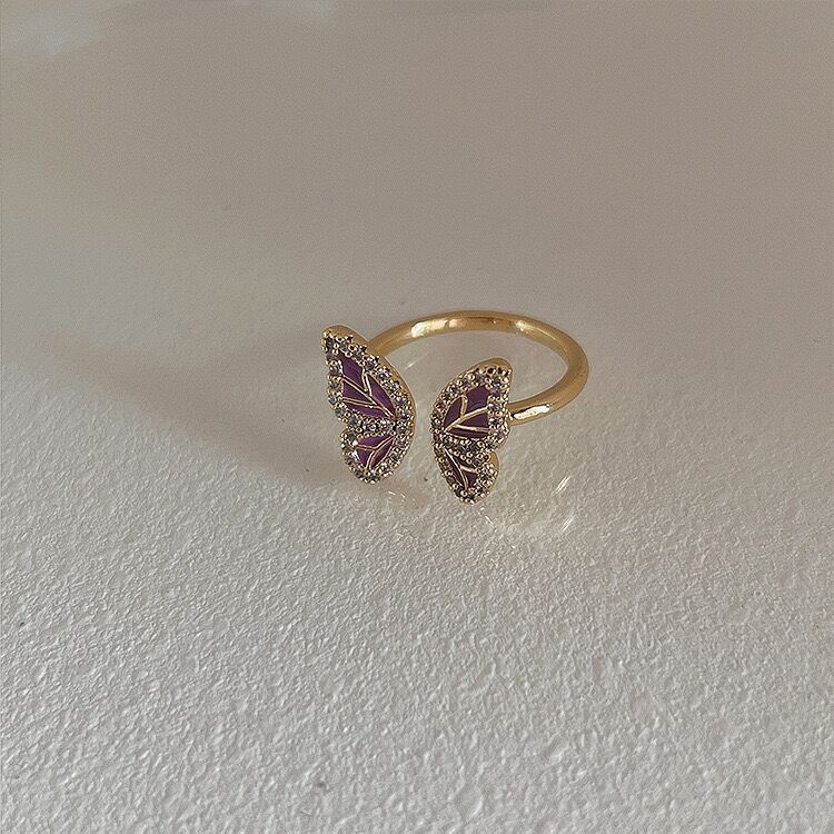 Кольцо-бабочка женское нишевое дизайнерское кольцо High Sense Unique Ring Pearl Bow Hepburn Style Vintage Index Finger