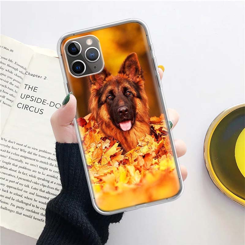 Силиконовый чехол для телефона с изображением немецкой овчарки для iPhone 17 16 16E 15 Pro Max 14 Plus 11 13 Mini 12 7 8 SE Air 17Pro Защитный корпус F