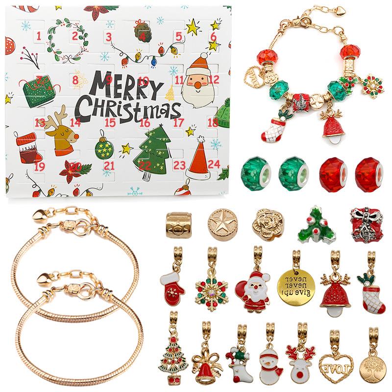 Gold Christmas Countdown Calendar: DIY Jewelry Set Gift