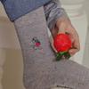 SOCKS APPEAL Rib Embroidery Strawberry Cat