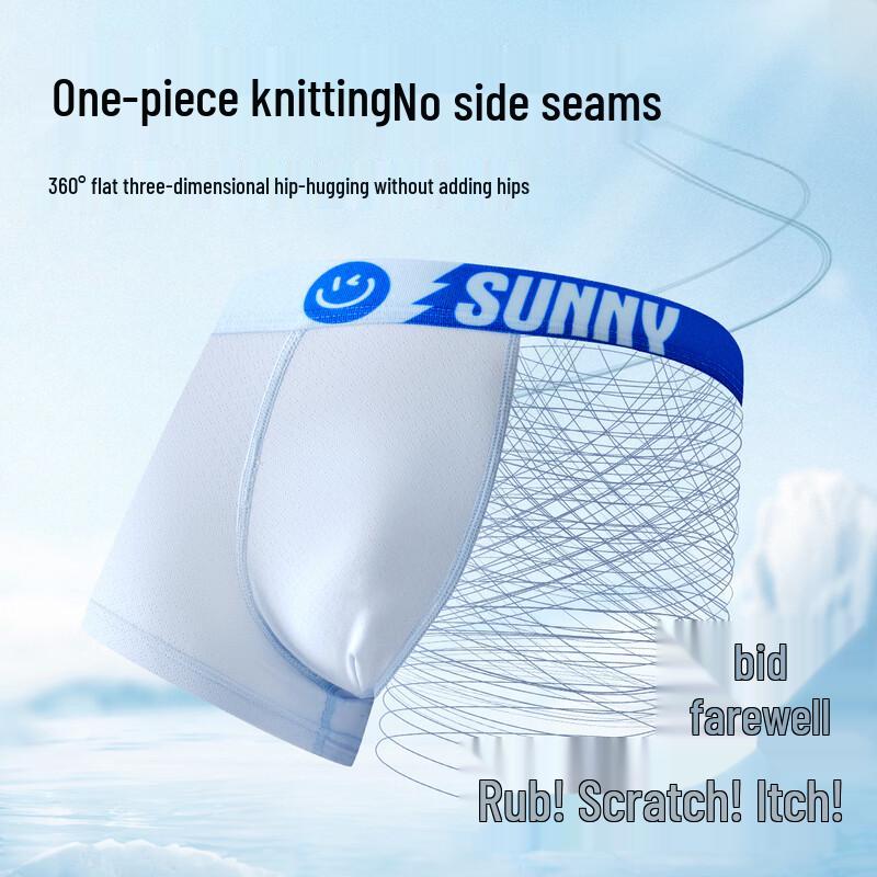 Мужские бесшовные антибактериальные боксеры-брифы из ледяного шелка Fen Teng