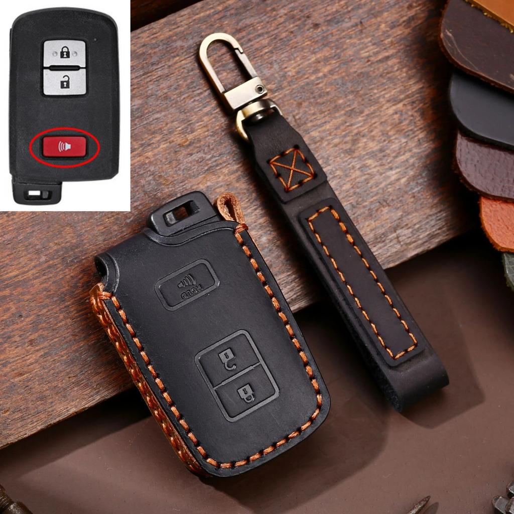 Кожаный чехол для ключей от машины для Toyota Camry Corolla RAV4 Highlander Avalon 2015-2017, защитный чехол с умным управлением, держатель