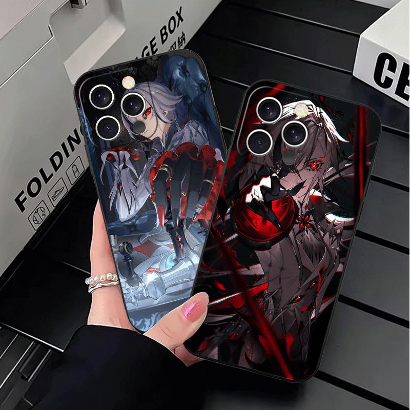 Genshin Impact Арлекино Мягкий чехол для телефона для iPhone 16 16E 17 Air 15 Pro Max 14 Plus 13 Mini 11 12 7 Черная задняя крышка
