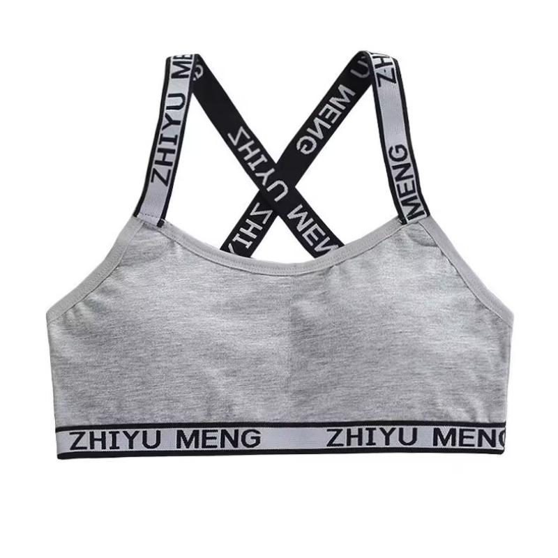Спортивный бюстгальтер для девочек-подростков, нижнее белье для полового созревания, спортивный бюстгальтер для девочек-подростков, нагрудник из хлопка для молодых