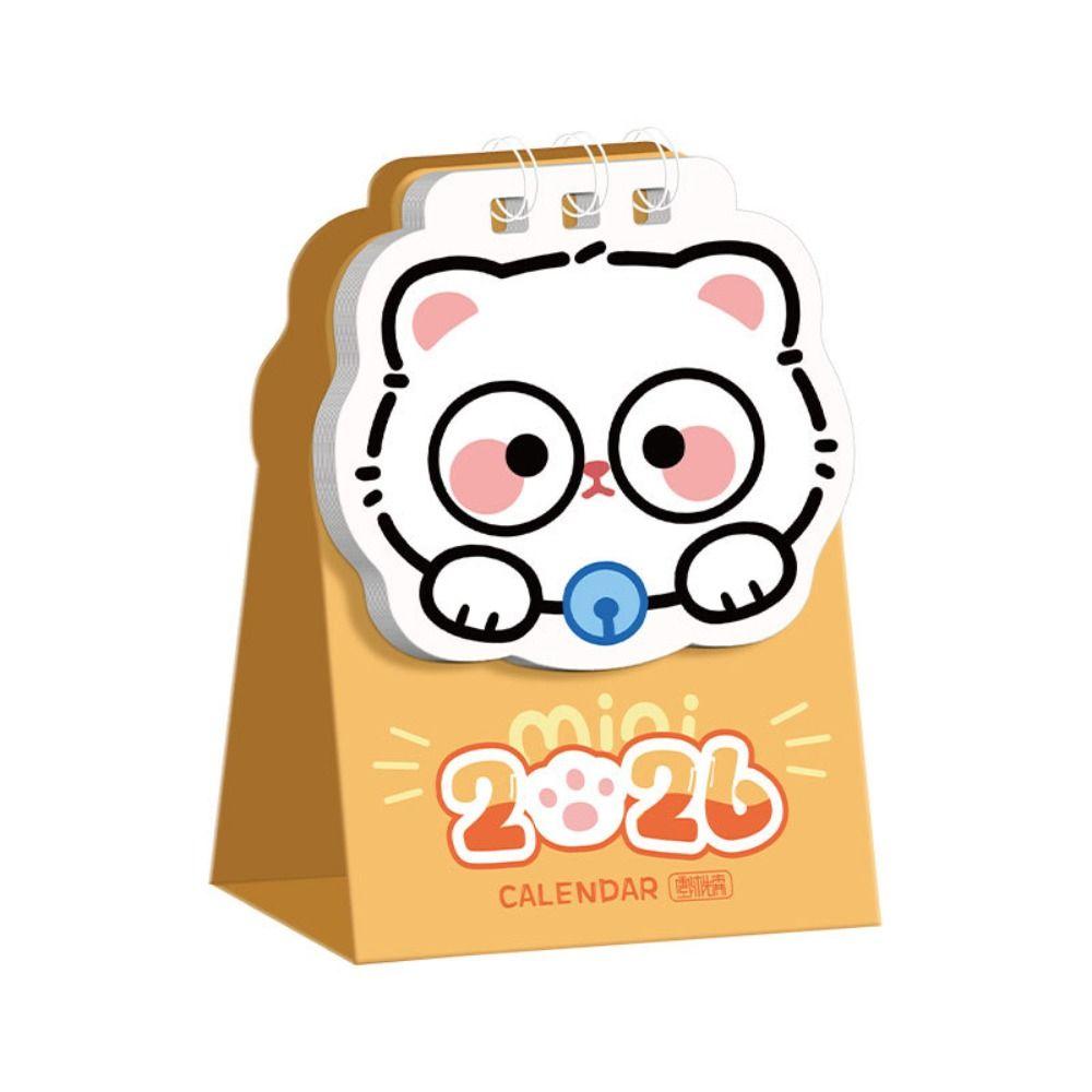 Мультяшный Кот 2026 Настольный Календарь Мини Планировщик Расписания Милый Календарь на Спирали Настольные Украшения