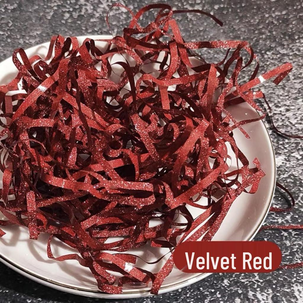 Raffia Paper Shred Gift Box Filler - Glitter Decorative Confetti for Party Favors