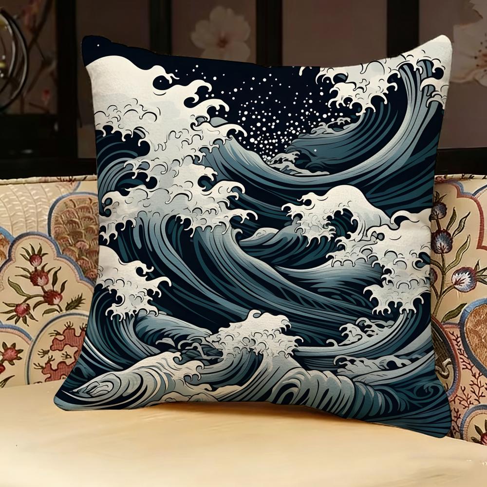 The Great Wave Off Kanagawa Pillow Case Pillowcase Doublesided Printed Sofa Cushion Bedroom Headboard Pillow
