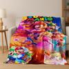 Retro Mario Cartoon Gift Flannel Blanket,Warm and Cozy Soft Throw Blanket for Home Bedroom Bed Sofa Travel Picnic Cover Kids