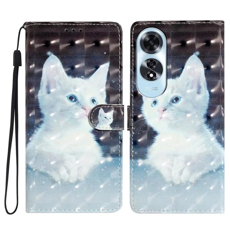 Для Oppo A60 4G чехол 3D Pattern подставка кожаный чехол для телефона с держателем слотов для карт