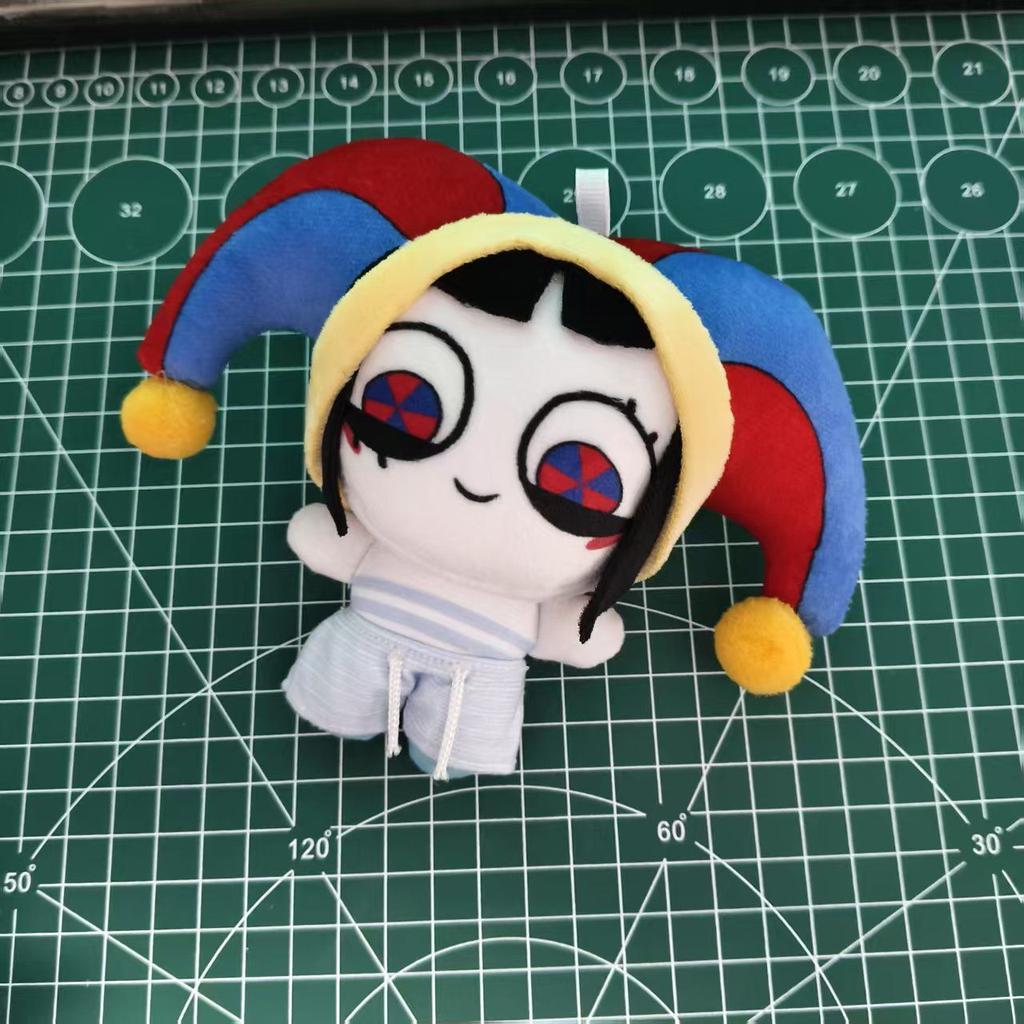 New 10cm Mini Pomnis Cotton Doll Cute Cartoon Pink Clown Printed Plush Pendant Fan Made Derivative Stuffed Toy Lovely Bag Toys