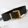 Fashionable Black Pu Elastic Waist Belt For Women Vintage Style Versatile Outfit Accessory