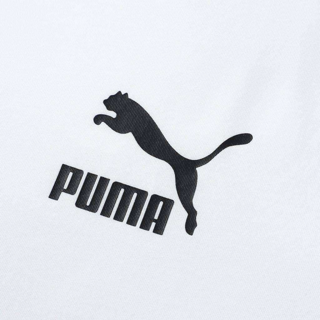 Puma T7 Iconic Comfortable Versatile Round Neck Short Sleeve Striped Color Block T-Shirt Men Tops White 629176-02