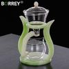 BORREY Creative Kung Fu Tea Sets Heat-resistant Glass Teapot Turkish Drip Pot Infuser Tea Coffee Automatic Magnetic Teaware