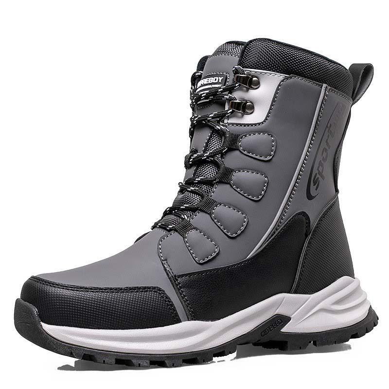 Men's Winter Fur One Padded Waterproof Cozy Warm Cold Lightweight Hiking Waterproof Non-slip High-top Snow Boots