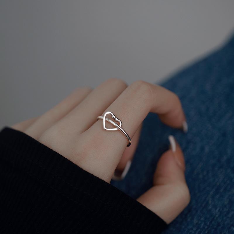 Кольцо Niche Design Love Open Ring женское маленькое модное темпераментное трендовое креативное в форме сердца на указательный палец