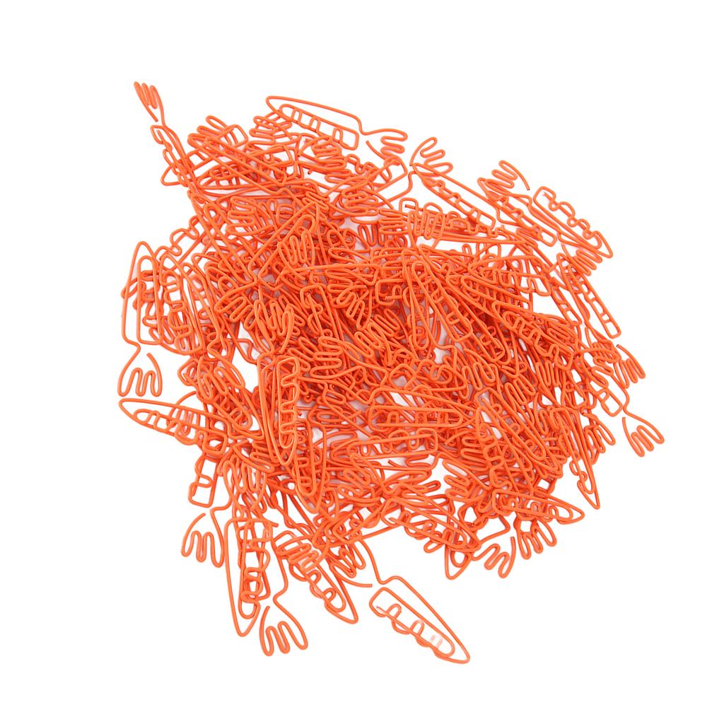 100 шт. скрепок в форме морковки, портативные, милые, забавные, металлические скрепки для организации файлов H