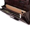 Excellent Stylish Men's Wallet Made of Genuine Leather with Crocodile Embossing CANPELLINI 21846 Brown