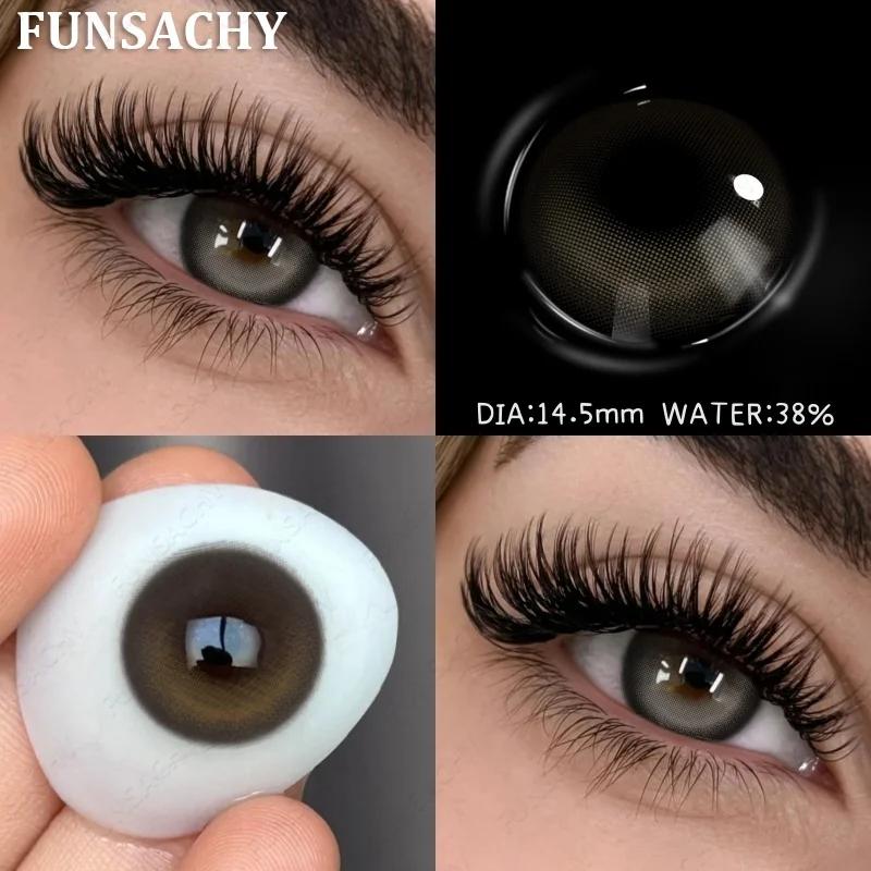 FUNSACHY 1 пара цветных зрачков для глаз Контакты для больших глаз Годовые Натуральный коричневый Косметические Зеленые линзы для цвета глаз Серые линзы для красоты