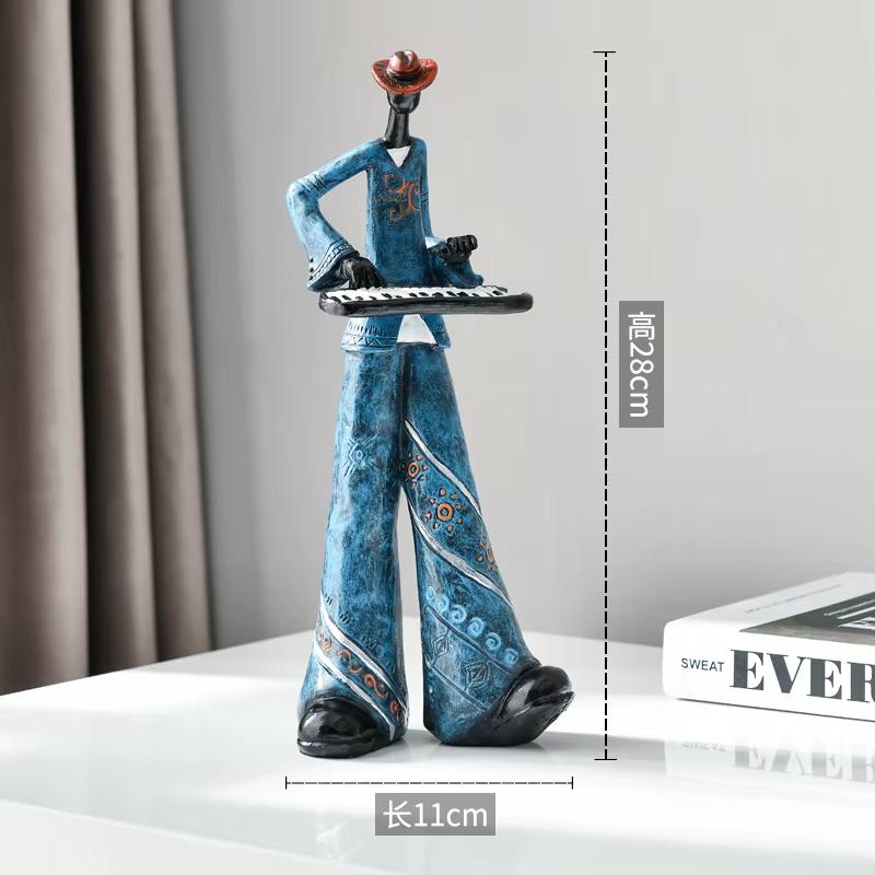 Ретро-статуэтки рок-групп из смолы – скульптуры музыкантов с инструментами для украшения дома и бара