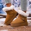 Women Boots Metal Buckle Decoration Thick Bottom Snow Boots Fashion Winter Warm Short Plush Casual Shoes Women  De Mujer