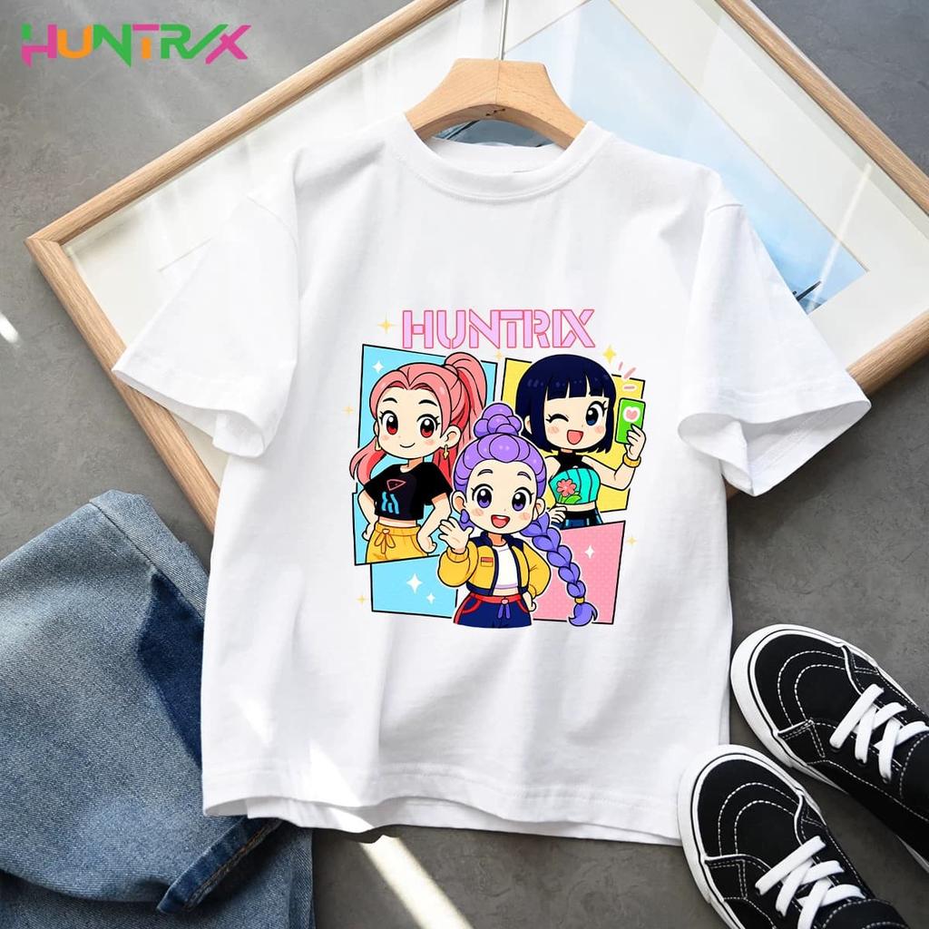 Children's Clothing KPop Demon Hunters Fashion Casual Tops O-Neck Short Sleeve Girls Boys K-Pop Demon Hunters Fans Gift T-shirt
