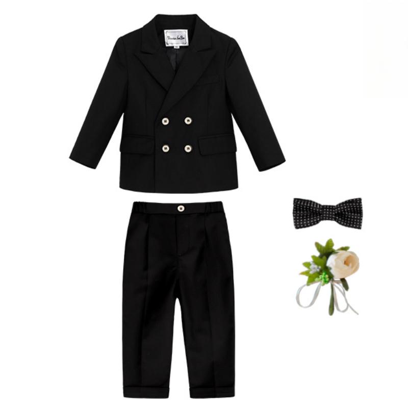 Деловой костюм для мальчиков, весна-лето 2024, британская клетчатая детская свадебная одежда, серый красивый детский школьный комплект, блейзер