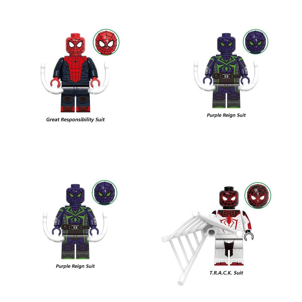 G0120 Superhero Building Blocks Spider-man Great Responsibility Suit In Red Cape