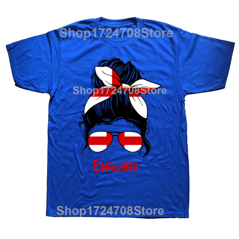 Funny England English Girl British Woman Flag Tshirts Men Womens Fashion Casual Tshirt 100 Cotton Loose Oversized T Shirt