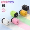 Быстрое зарядное устройство 20 Вт USB + PD Macaron для Huawei, Apple, Android