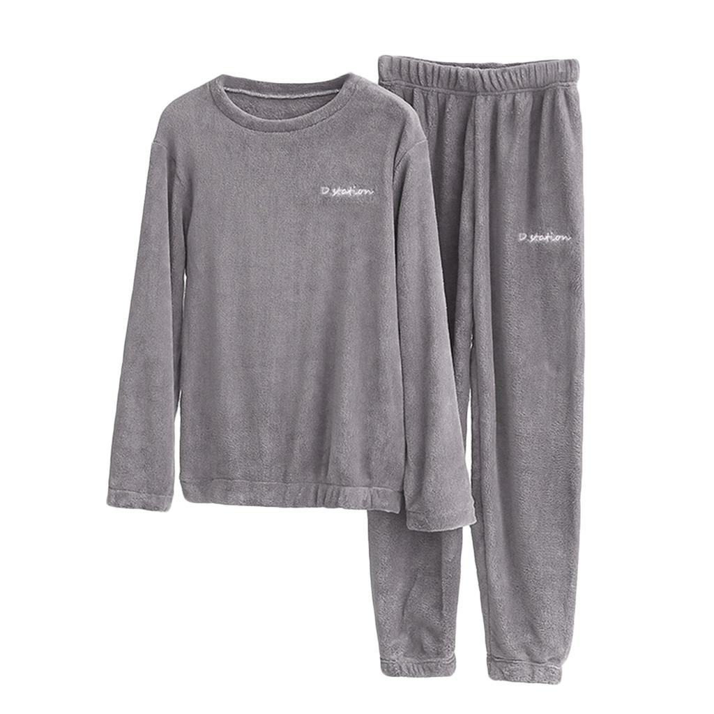 Women's Thickened Warm Lamb Cashmere Lapel Pajamas Pajamas Household Suit