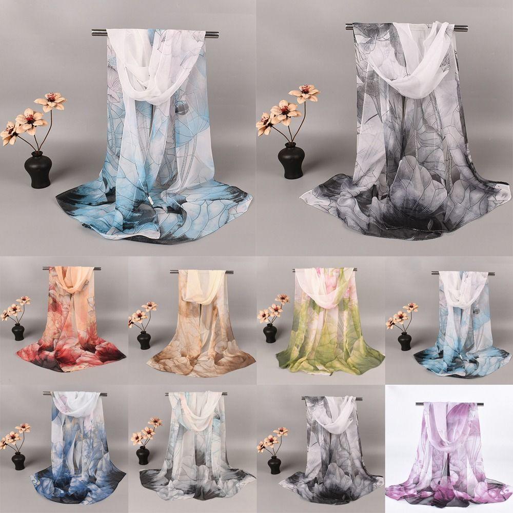 50*160cm Silk Scarf Satin Surface Long Shawl Fashion Printed Scarves For Women Girls