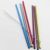 Набор трубочек для питья из нержавеющей стали цвета радуги, многоразовые металлические соломинки, соломинки для пузырькового чая, сока с чистящей щеткой