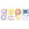 ROOMMATES Set of 32 Repositionable PRINCESS FRAMES Stickers 4 Sheets of 10.1 X 44.1 Cm