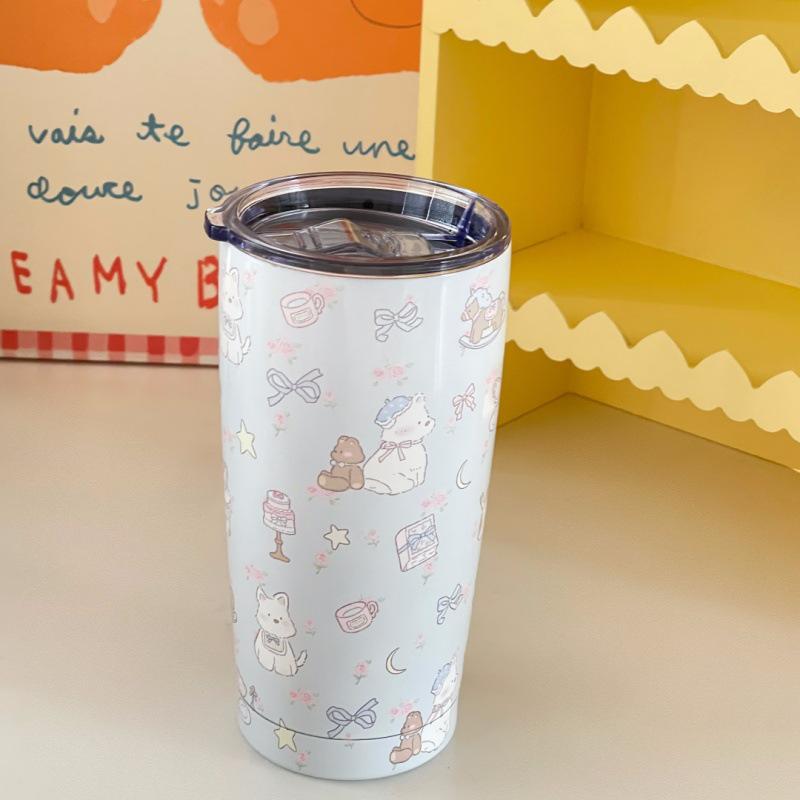 Новая термокружка Graffiti 2024 года — большая емкость, трехцветная, нержавеющая сталь, портативный дизайн для пар