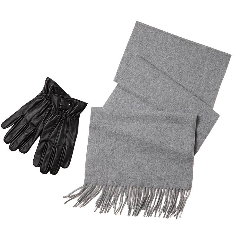ELSYALN Men's Wool Scarf and Glove Set
