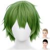 CaseEden Cosplay Wig, Premium Short, 30cm, Heat Resistant, Dark Green, WIG6189