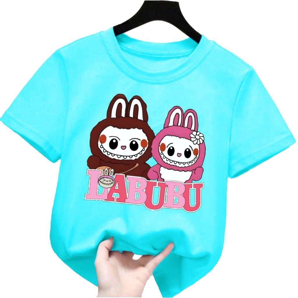 Унисекс футболка с коротким рукавом с принтом labubu, повседневный модный топ