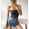 European And American Style Drawstring Neck Vest, Fashionable New Short Style Slim Fit Camisole Top For Women