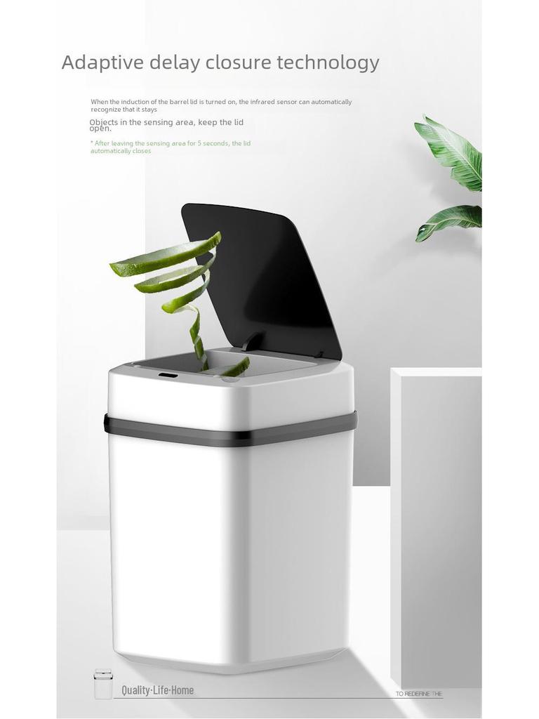 Smart Sensor Trash Can with Lid for Home - Ideal for Kitchen, Bathroom, and Living Room