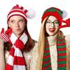 2/3Pcs Set Christmas Knitted Gloves Soft Xmas Gifts New Year Gift Santa Cap  for Men Women