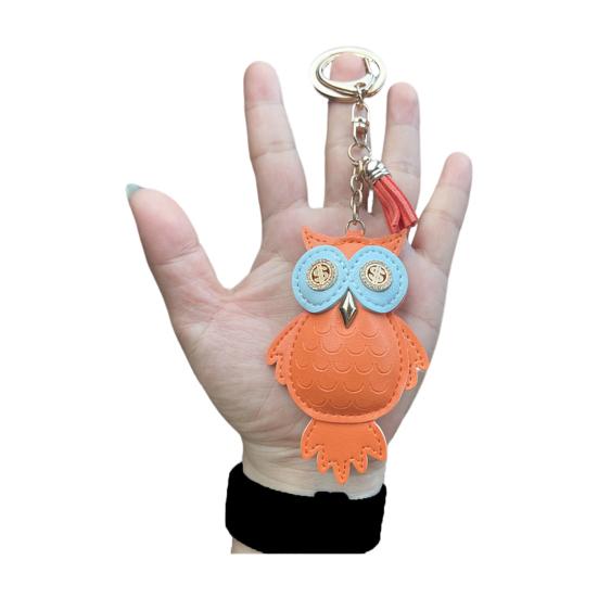 Брелок для ключей в виде совы, компактный, легкий, из искусственной кожи, подвеска для ключей, сумок, рюкзаков, аксессуаров