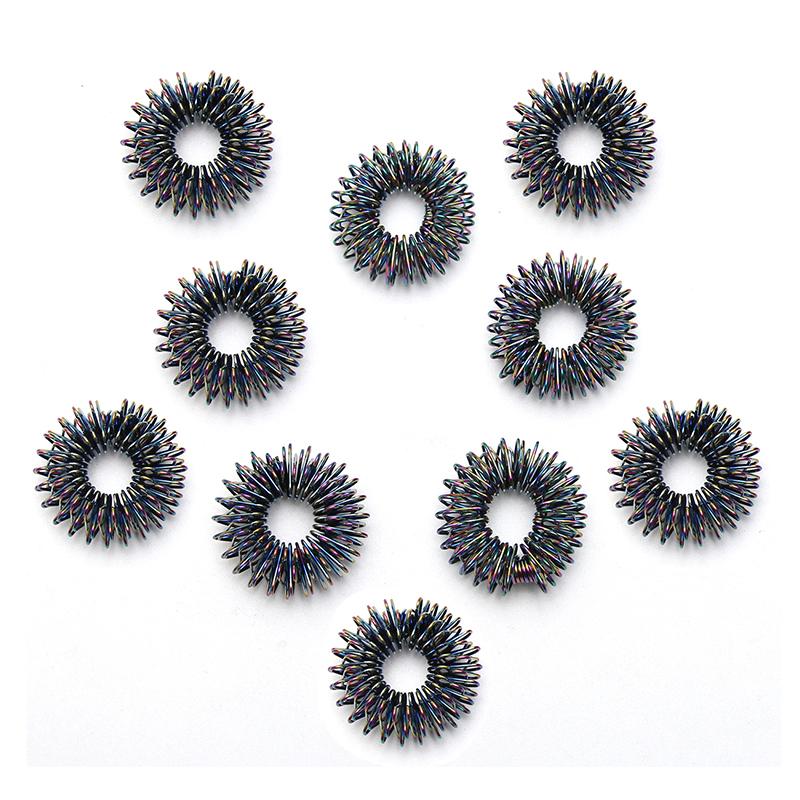 5 шт./компл., черное золото, массажное кольцо для пальцев, кольцо для акупунктуры, терапия, расслабление рук