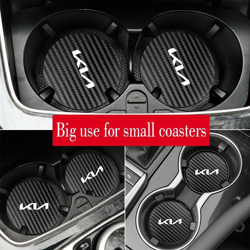 EKSP2 Car Interior Cup Holder Coaster Anti Slip Waterproof Pad Valve For KIA EV6 Stinger RIO Sorento Picanto Ceed Borrego Syros K4 K5