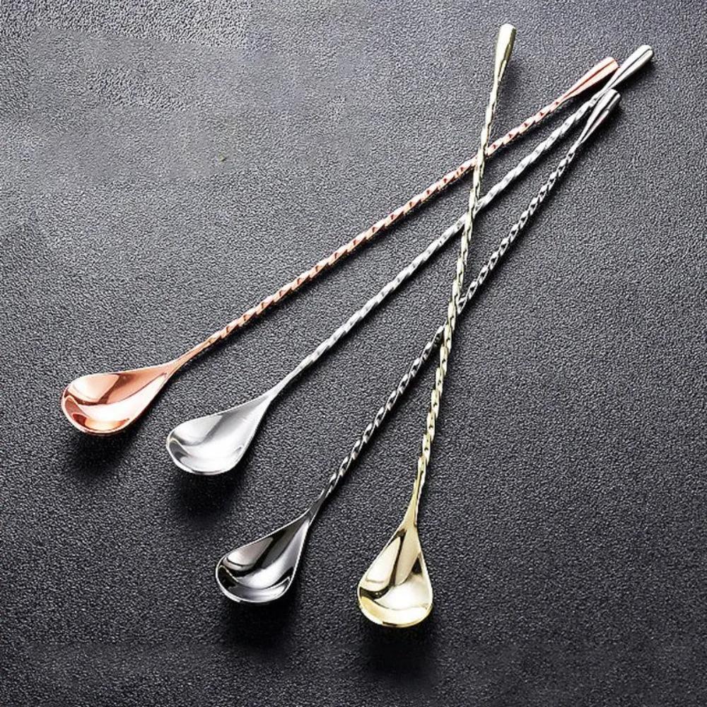 Long Handle Cocktail Spoon Stainless Steel Mixing Spoon Bartender Tools Coffee Spoon Drinks
