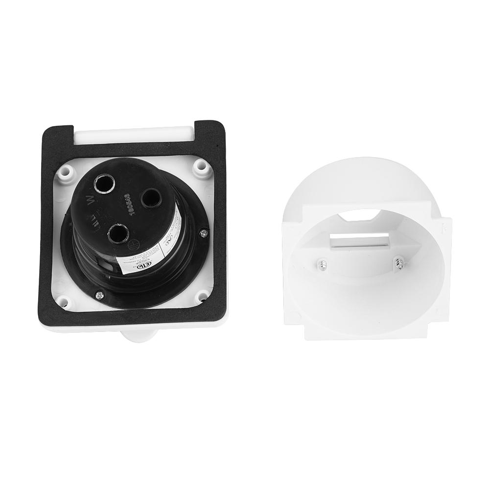 125V 30A RV Marine Power Cord Twist Electrical Lock White Inlet with Waterproof Cover