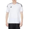 Adidas Striped Print V-Neck Pullover Sports Short Sleeve T-Shirt Men Tops White HR4610