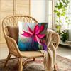 Fuchsia Flower Watercolor Print Throw Pillow Cover, Faux Embroidery Style Decorative Cushion For Living Room Bedroom Sofa Couch