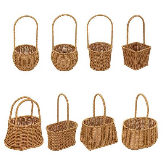 Flower Basket with Handle Woven Plant Basket Flower Storage Basket for Home Wedding Garden Decoration