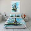 Watercolor Eiffel Tower Print Bedding Duvet Cover Set Duvet Cover Pillowcases  (1*Duvet Cover 2*Pillowcases, without duvet insert)