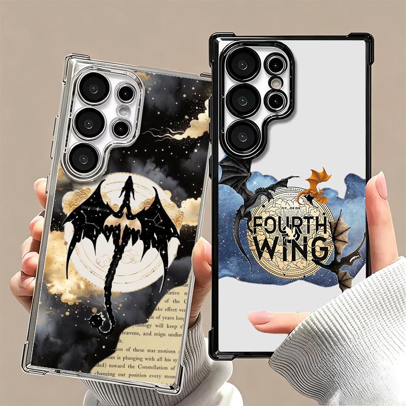 F-Fourth W-Wing Dragon Plating Phone Case For Samsung Galaxy S24 S25 FE S26 Edge S23 Ultra S22 S21 Plus S20 Anti-Fall Airabag Co